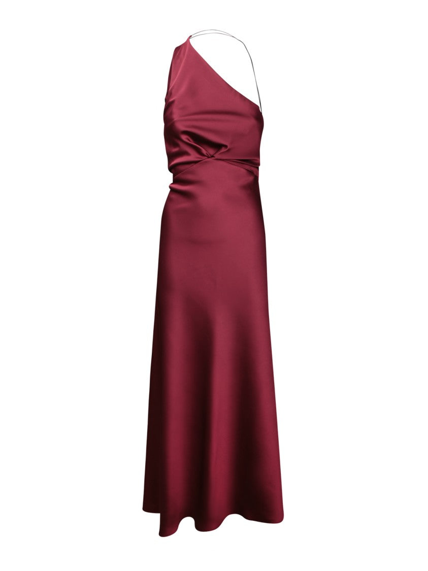 Blanca Vita One-Shoulder Burgundy Evening Dress With Twist Detail