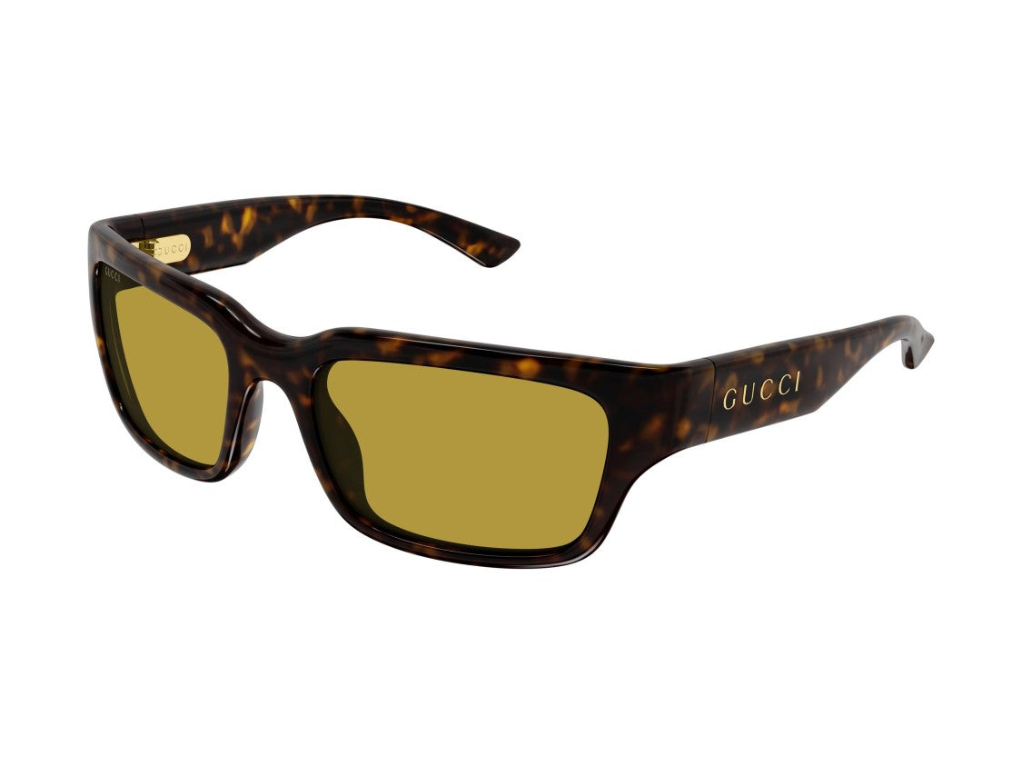 Gucci Gg2240s Amber Lens Oversized Tortoiseshell Square Sunglasses