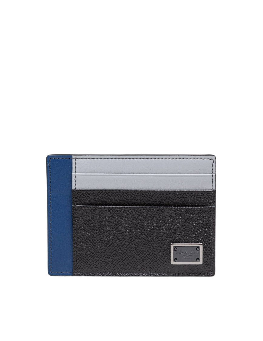 Dolce & Gabbana Black/Blue Dauphine Card Holder