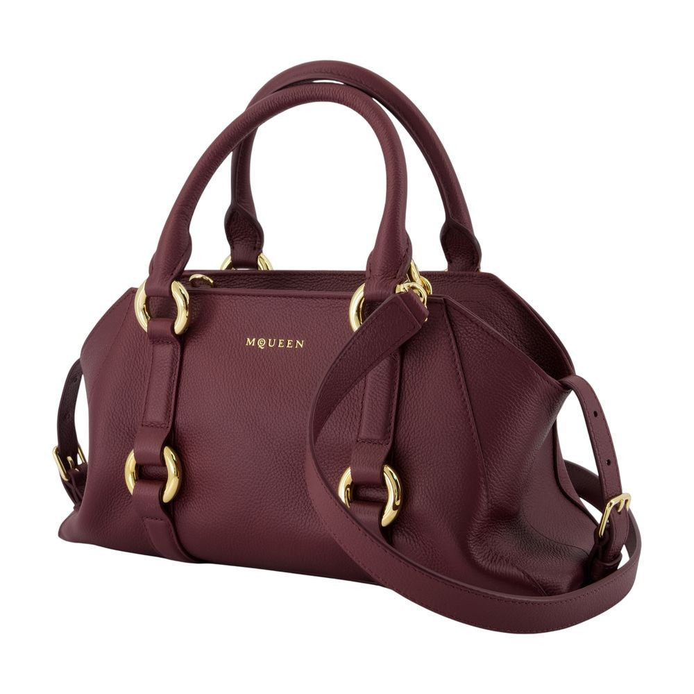 Alexander Mcqueen Compact Burgundy Calfskin Leather Purse