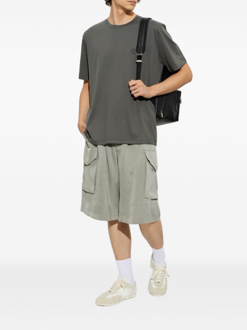 Giorgio Armani Grey Relaxed-Fit Cotton T-Shirt