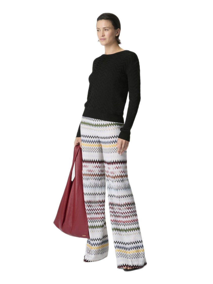 Missoni Multicolor Raschel Chevron Wide Trousers