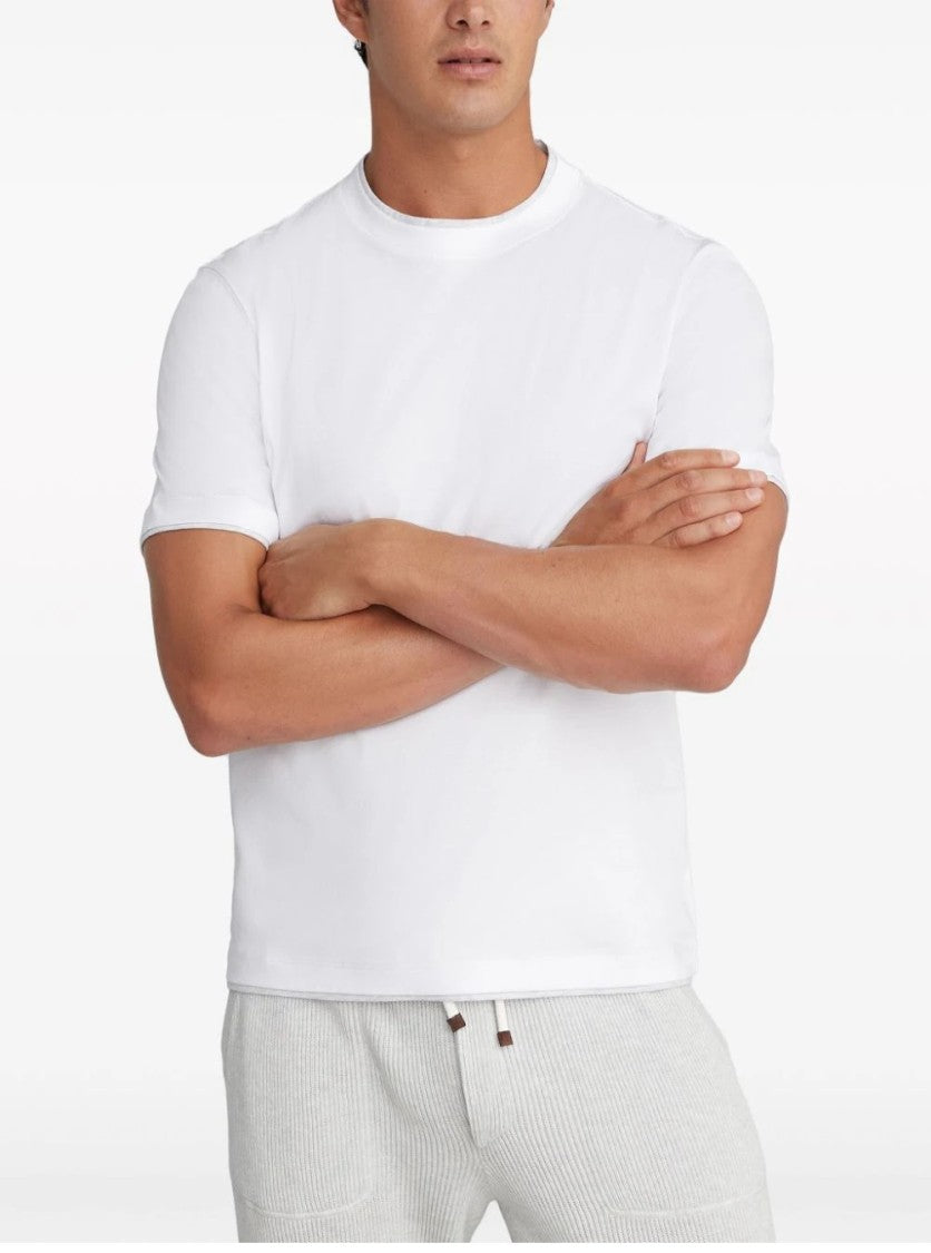Brunello Cucinelli White Cotton T-Shirt