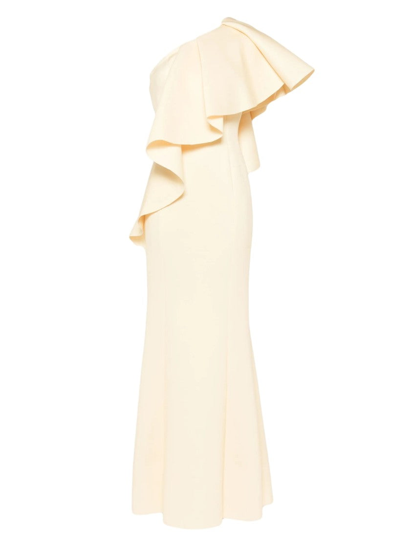 Saiid Kobeisy Ruffled Scuba Long Dress