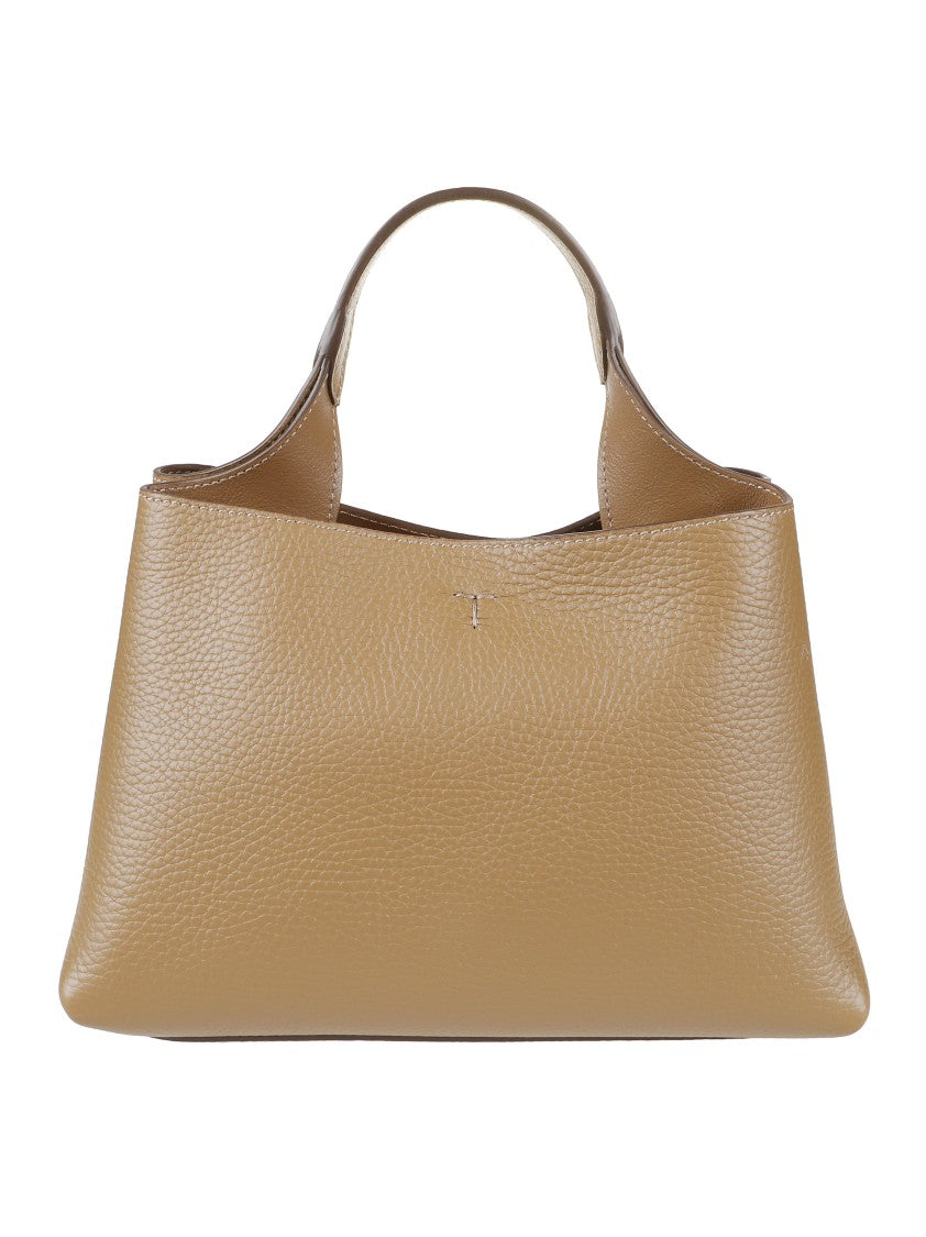 Tod's Structured Pebbled Leather Shoulder Bag With Subtle Logo Detail
