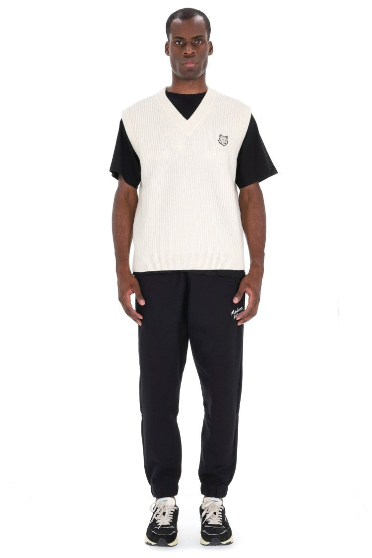 Maison Kitsuné Oversize Fit Ribbed Merino Wool Vest