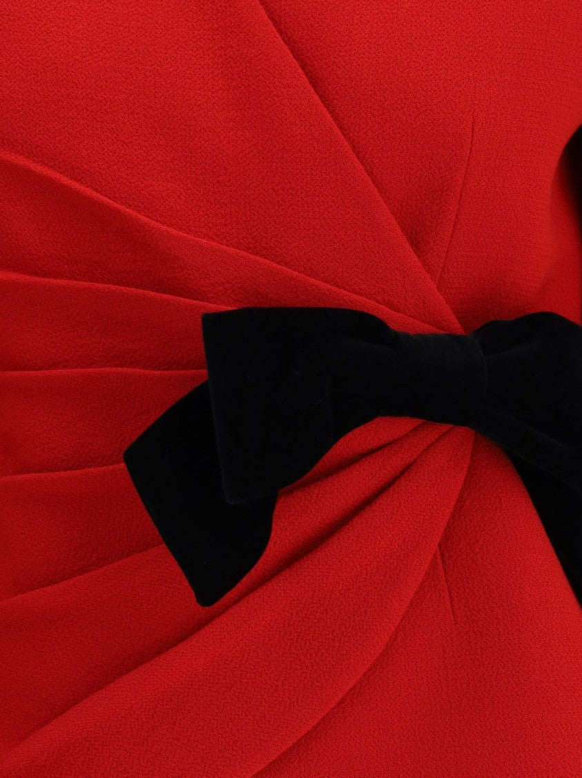 Valentino Bow Wool Blazer – Red