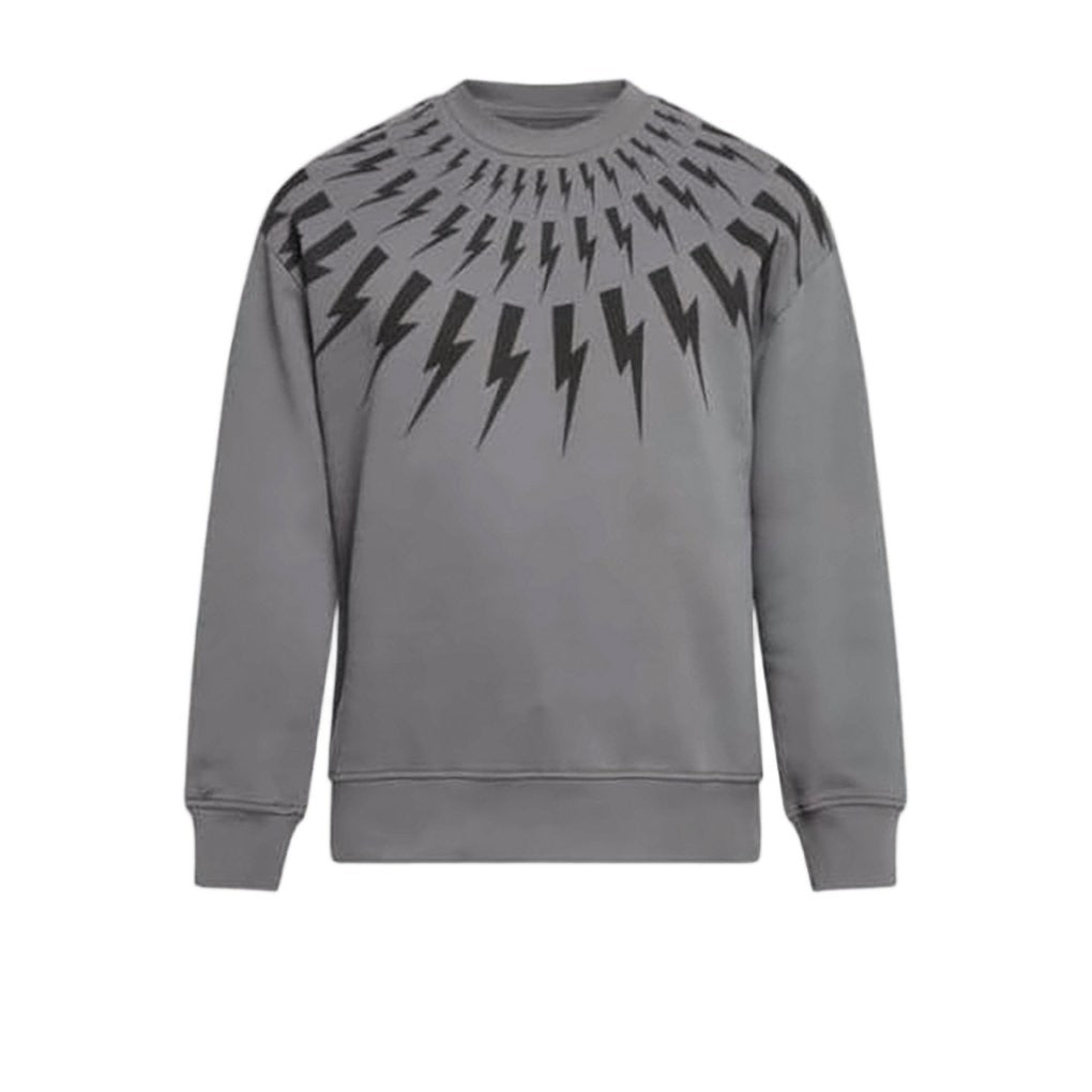 Neil Barrett Lightning Bolt Pattern Long Sleeve Pullover