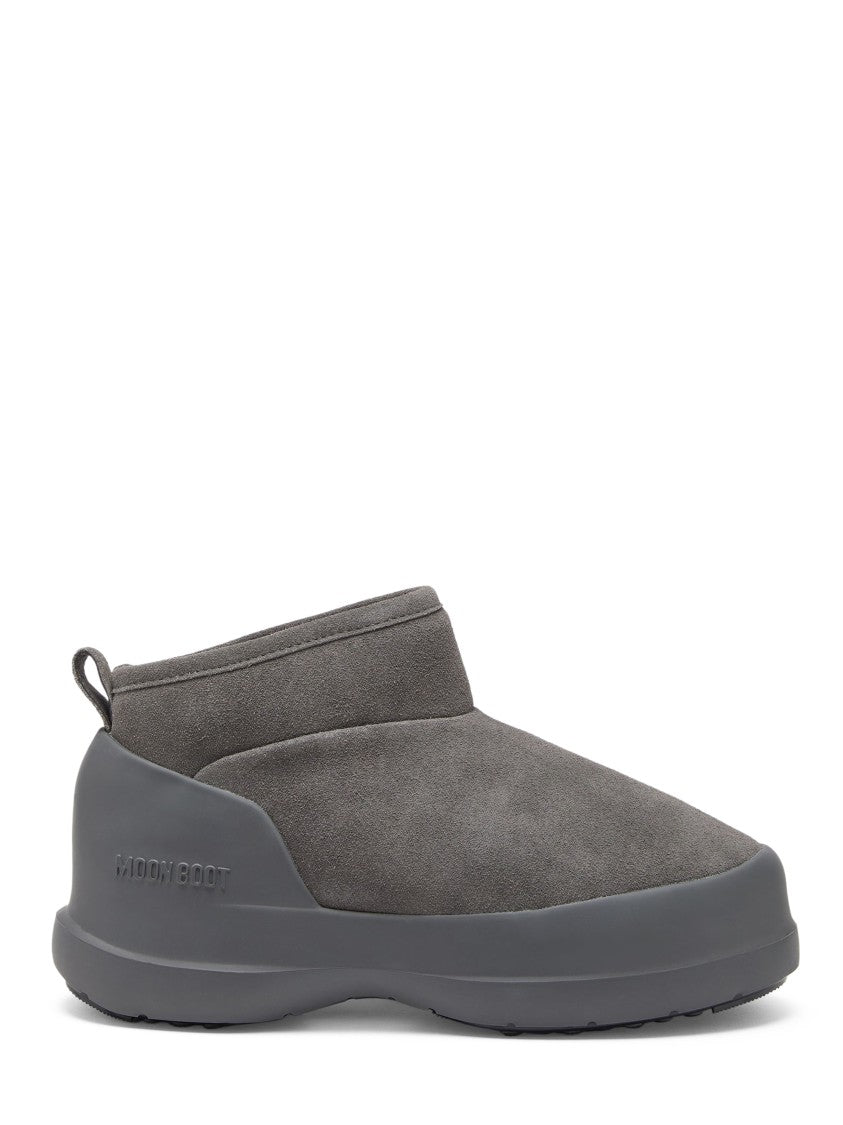 Moon Boot Minimalist Grey Suede Low Boots