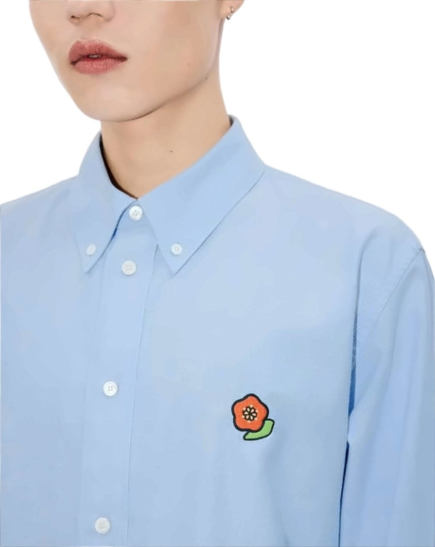 Kenzo Light Blue Long-Sleeve Button-Down Shirt