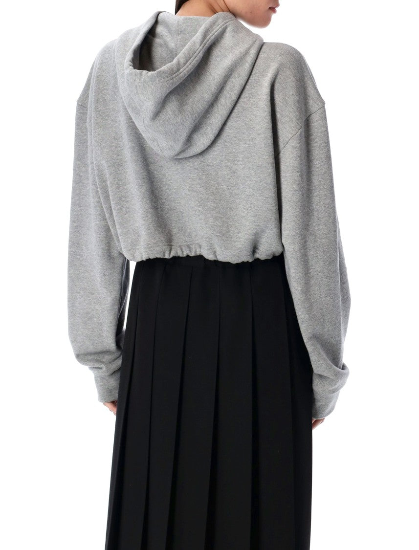 Comme Des Garçons Cropped Hoodie With Drawstring Details