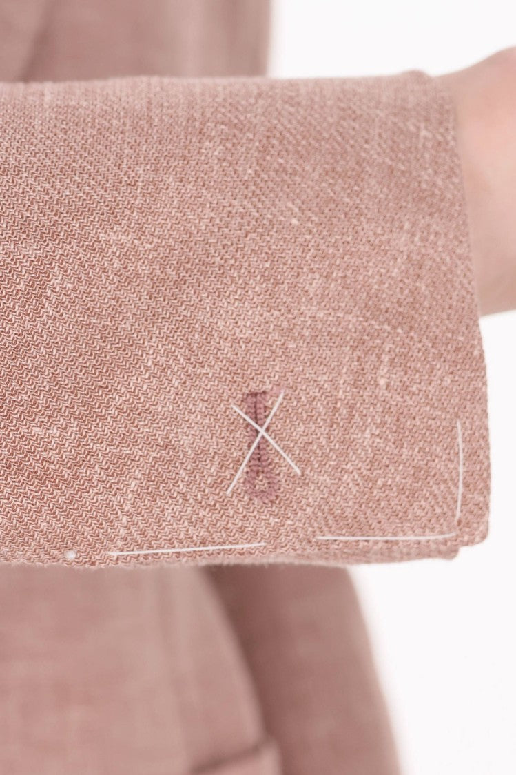 Eleventy Cross-Ply Salmon Linen-Wool-Silk Blazer
