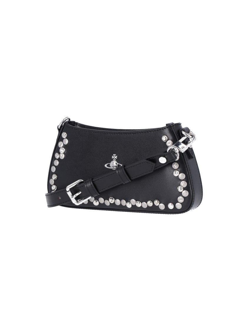 Vivienne Westwood Black Tasha Calfskin Shoulder Bag
