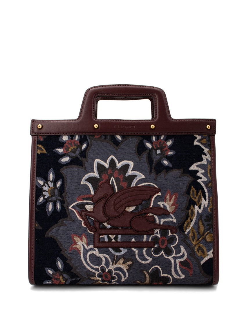 Etro Floral Paisley Handbag With Leather Accents