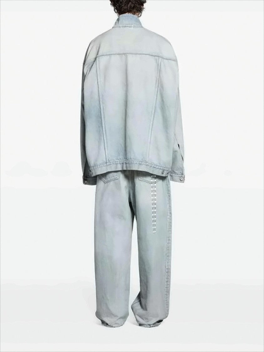 Balenciaga Light Washed Cotton Oversized Denim Jacket