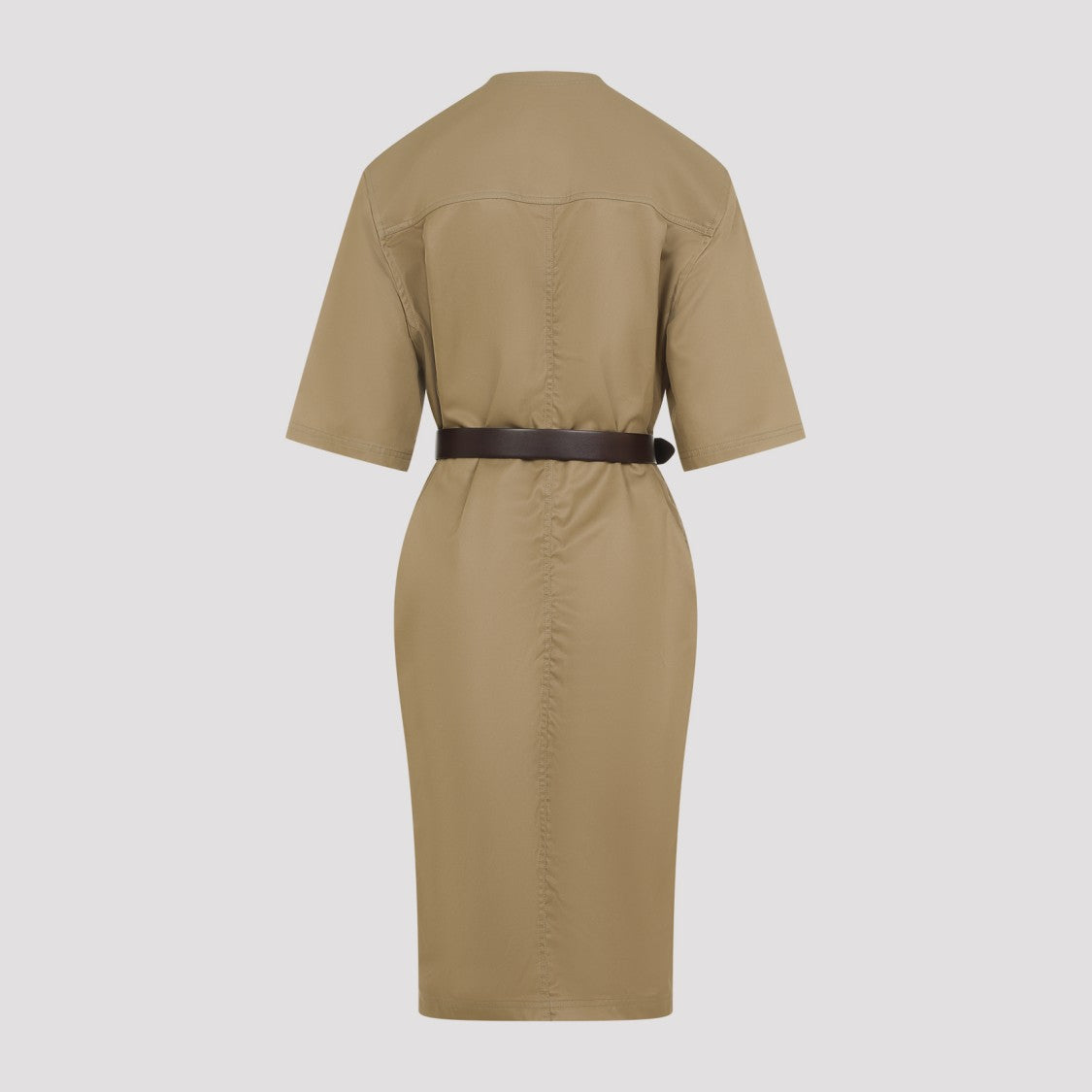 Saint Laurent Beige Cotton Belted Dress