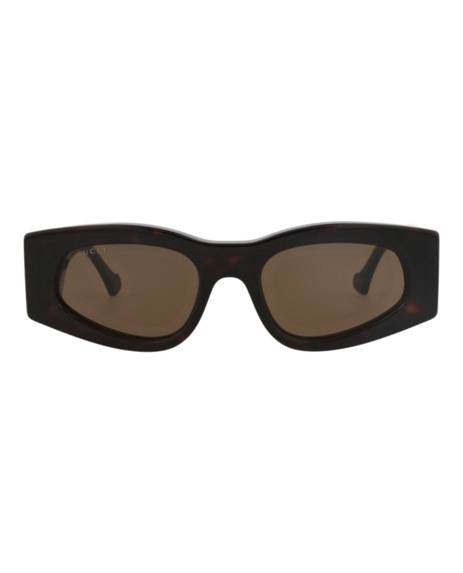 Gucci Square-Frame Recycled Acetate Sunglasses With Gold Logo Detail