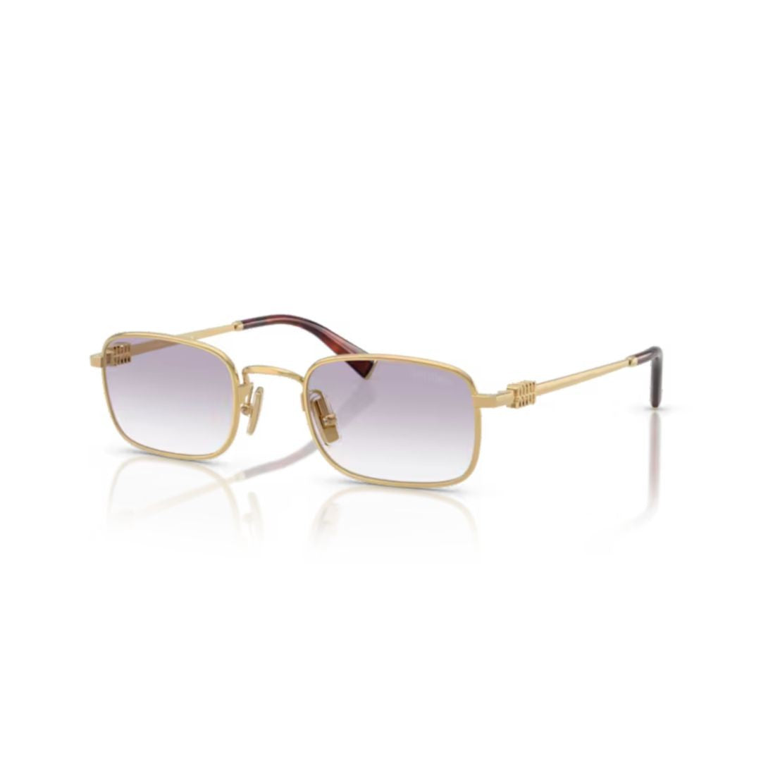 Miu Miu 0Mu A53s Rectangular Gold Metal Sunglasses
