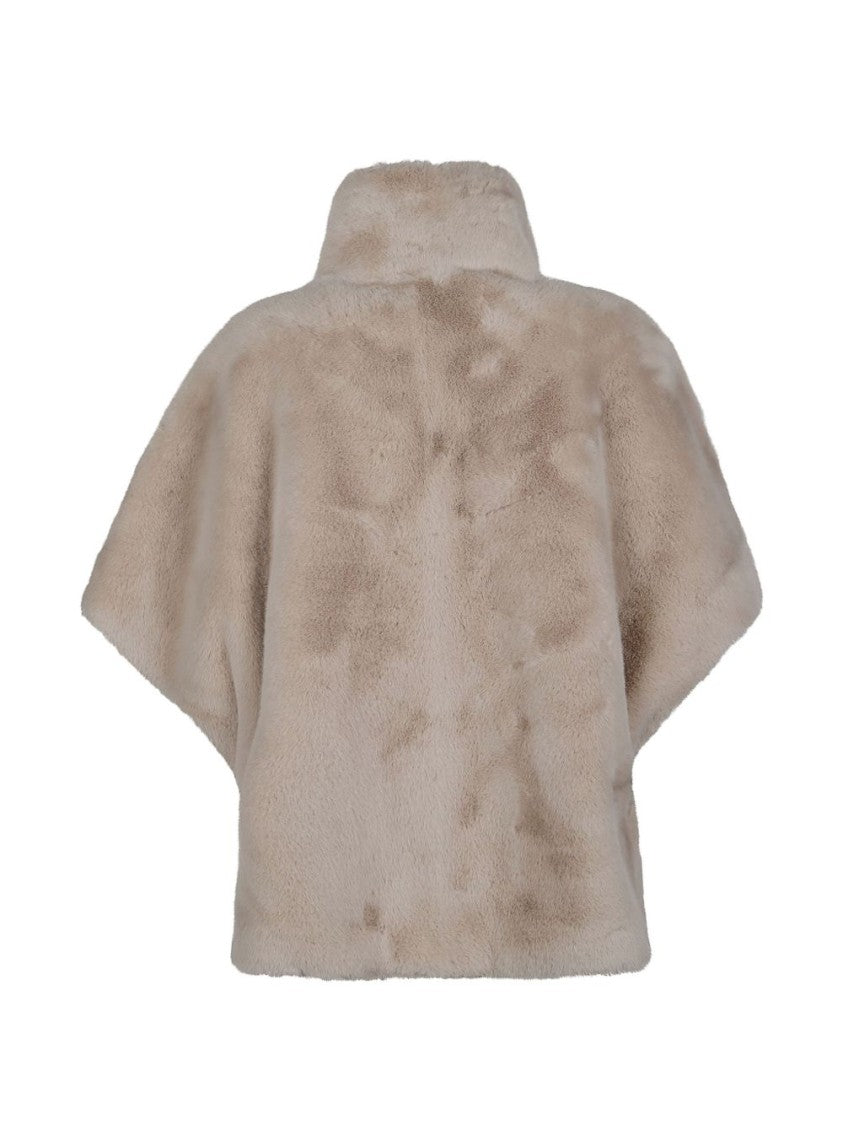 Pinko Boxy Structured Plush Faux Fur Jacket