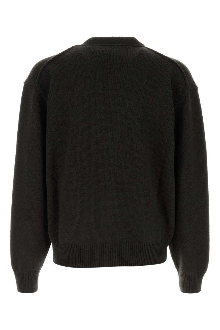The Row Cropped Dark Brown Cashmere Cardigan