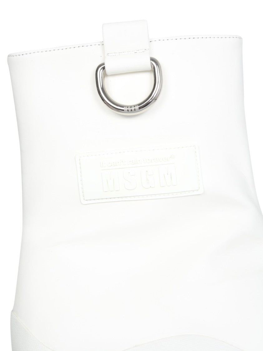 Msgm Mid-Calf White Rain Boots