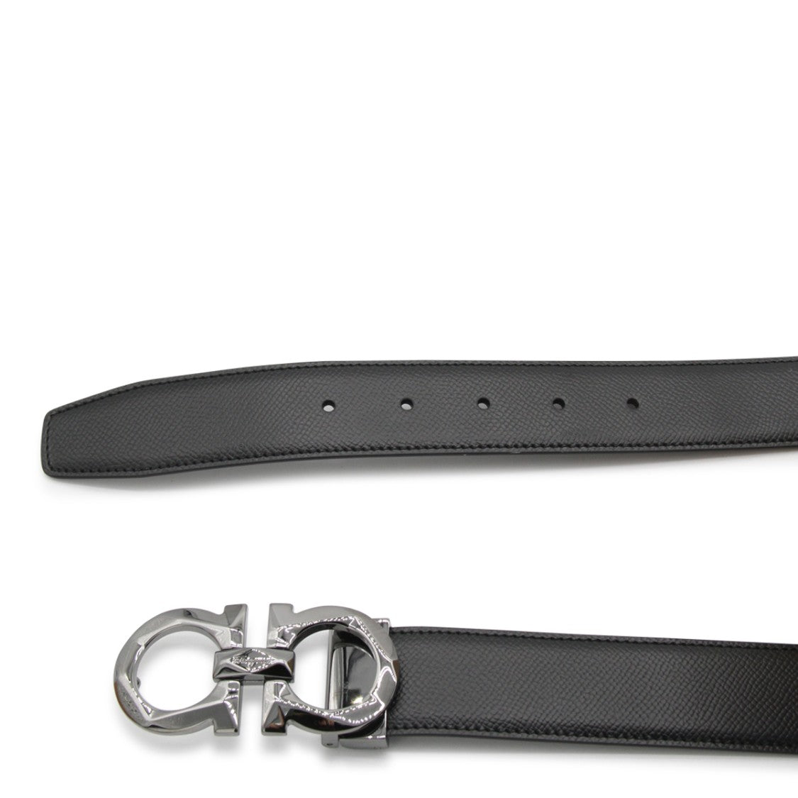 Ferragamo Black Leather Belt