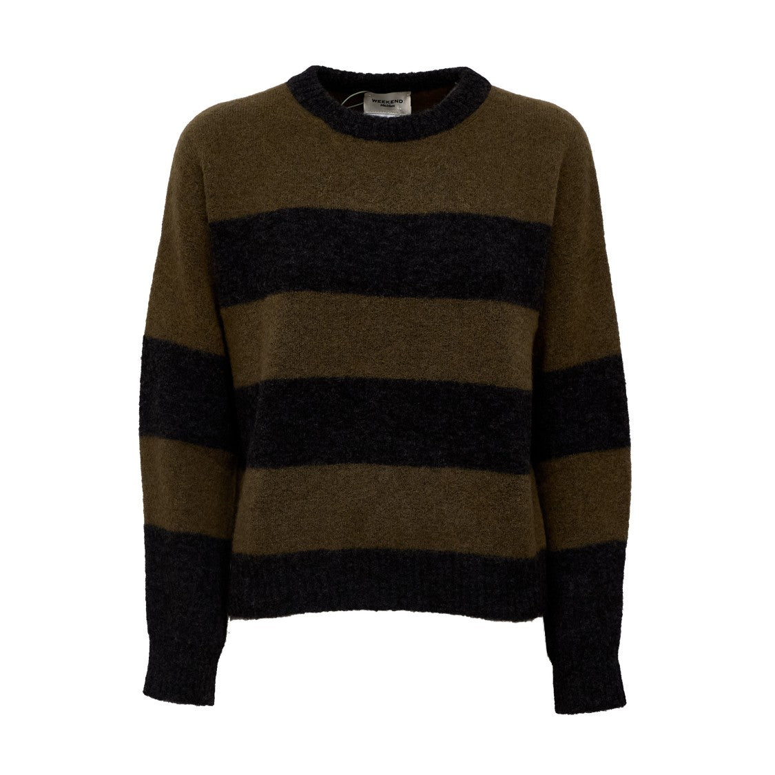 Max Mara Wide Striped Alpaca-Wool Blend Knit Sweater