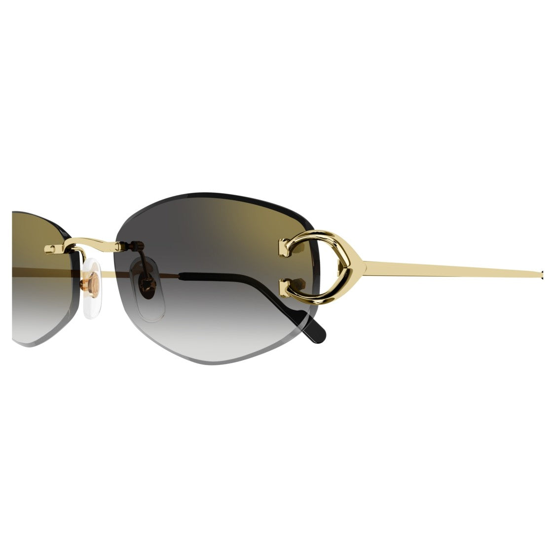 Cartier Rimless Sunglasses With Gradient Lenses And Gold Temples