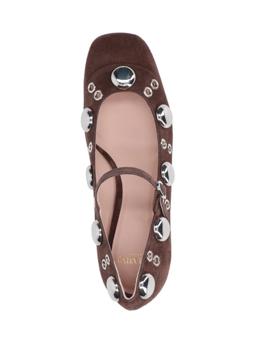Valentino Garavani Mary-Jane Nellcôte Suede Shoes With Studded Detail