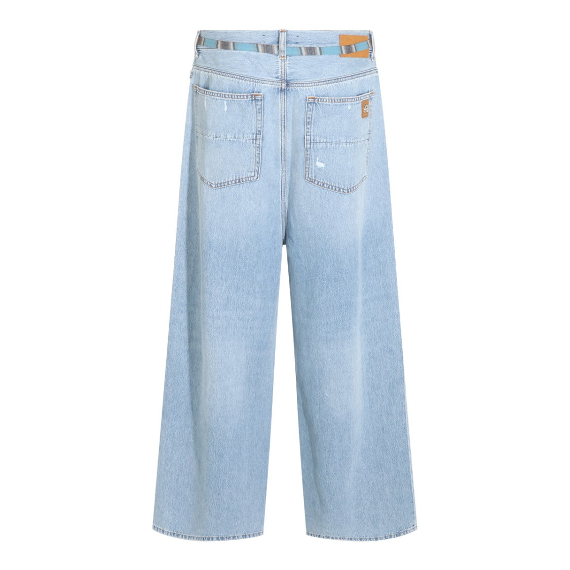 Amiri Light Blue Wide-Leg Jeans With Distressed Details