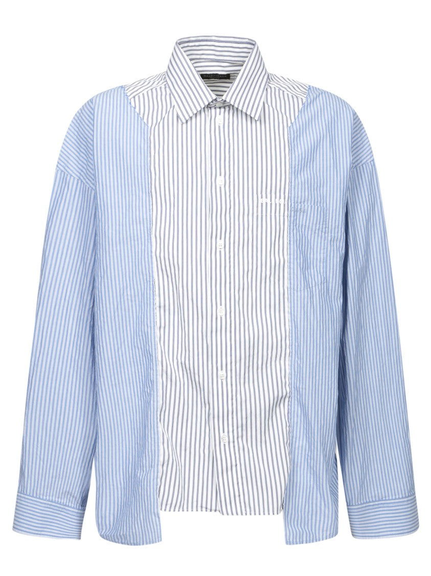 Balenciaga Blue Cotton Stripe Shirt
