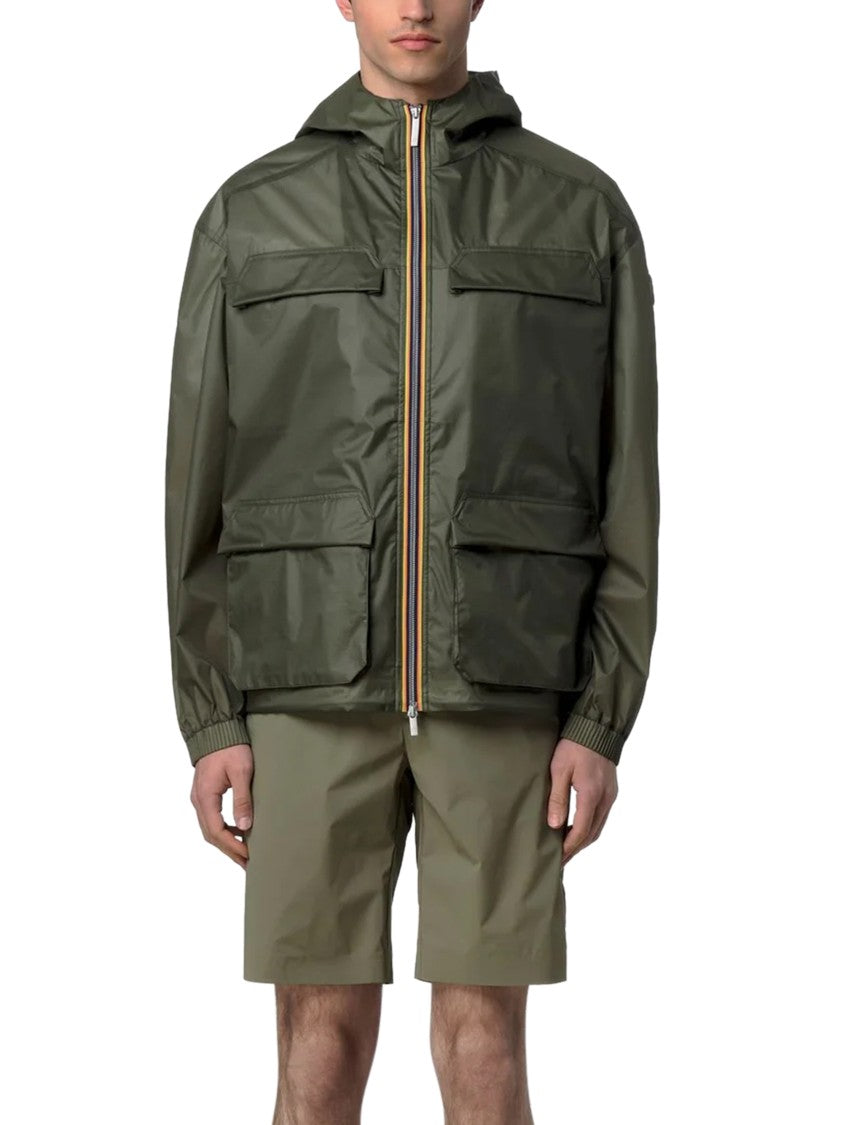 K-Way Lightweight Nylon Jacket With Multicolor Trim