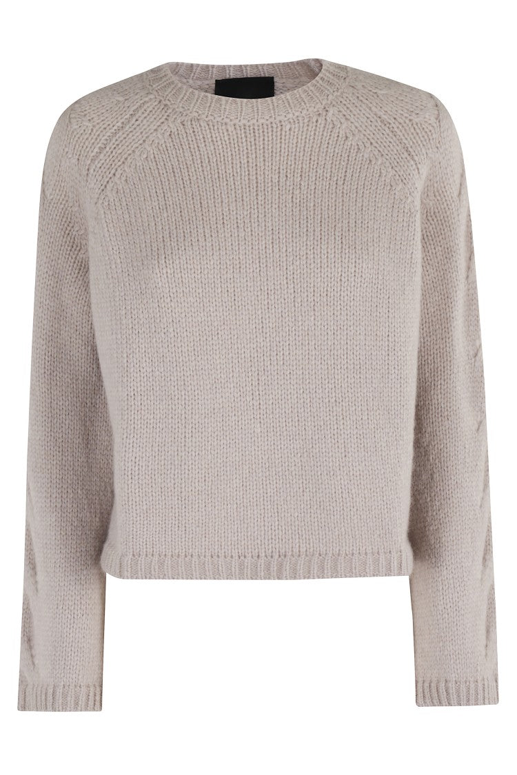 Roberto Collina Braided Long-Sleeve Sweater With Classic Crew Neckline