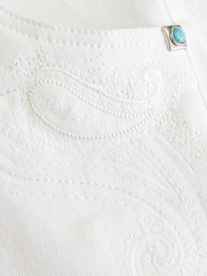 Etro A-Line Denim Skirt With Button-Down Front