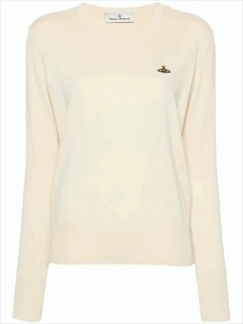 Vivienne Westwood Classic Crew Neck Sweater With Embroidered Emblem
