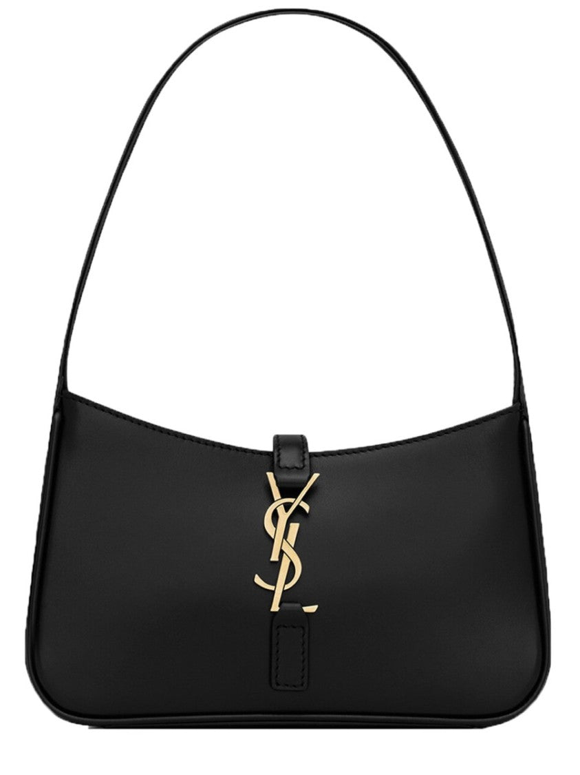Saint Laurent Mini Hobo Bag In Smooth Calf Leather With Metallic Logo