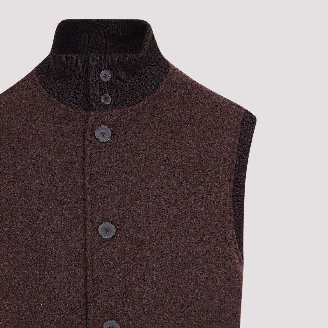 Giadero Saint Helen Brown Burgundy  Cashmere Vest