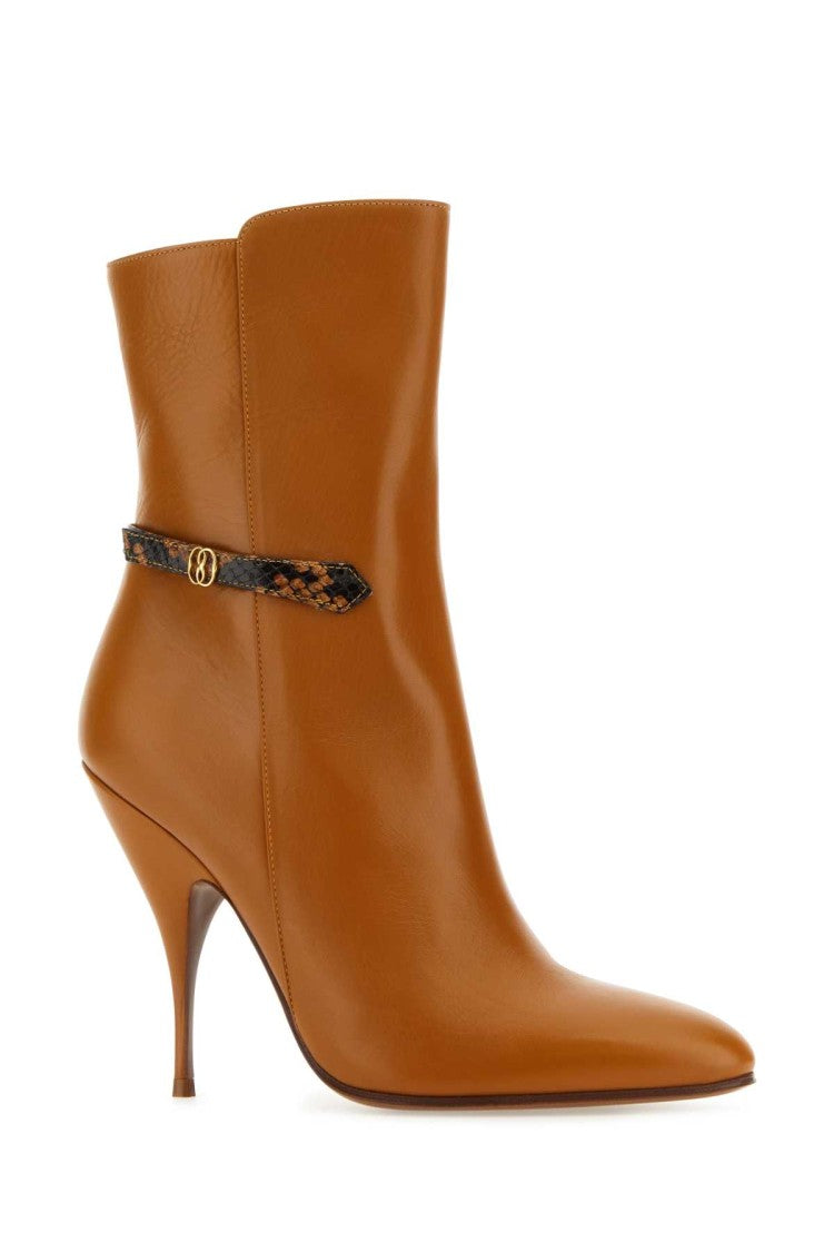 Bally Caramel Leather Odeya Ankle Boots