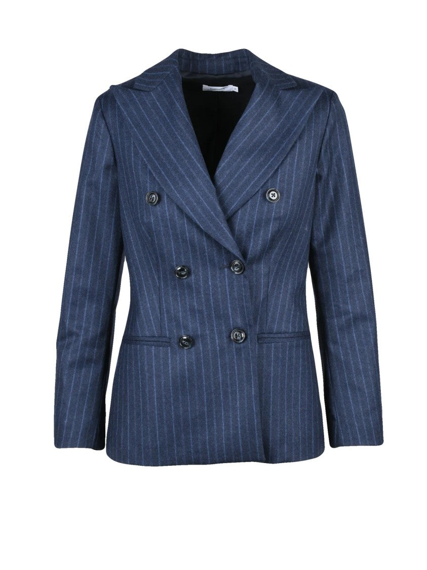 Barba Napoli Blue Virgin Wool Double-Breasted Jacket