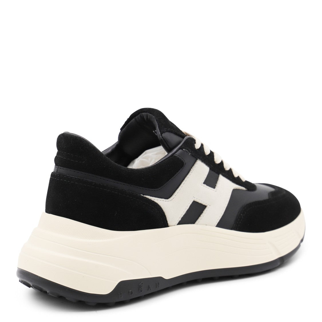Hogan Black And White Leather Sneakers