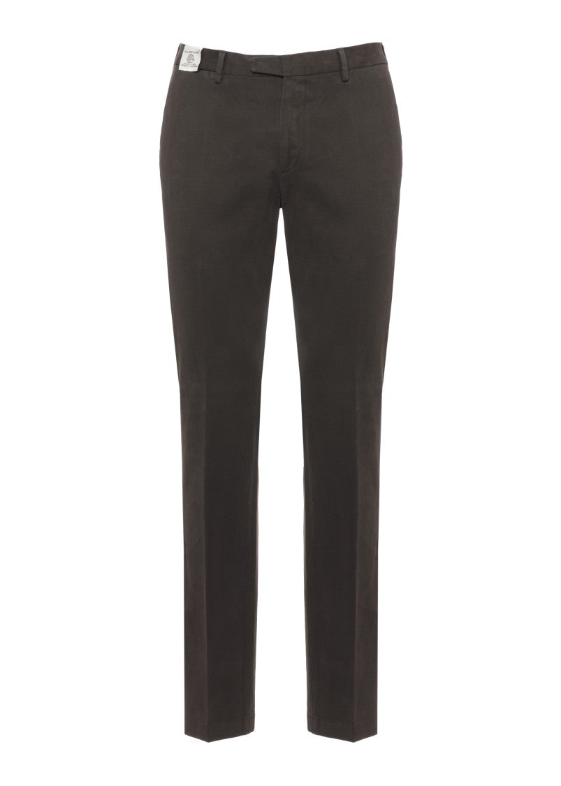 Devore Brown Cotton Straight-Leg Pants