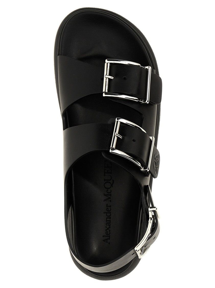 Mcqueen Buckle Leather Sandals