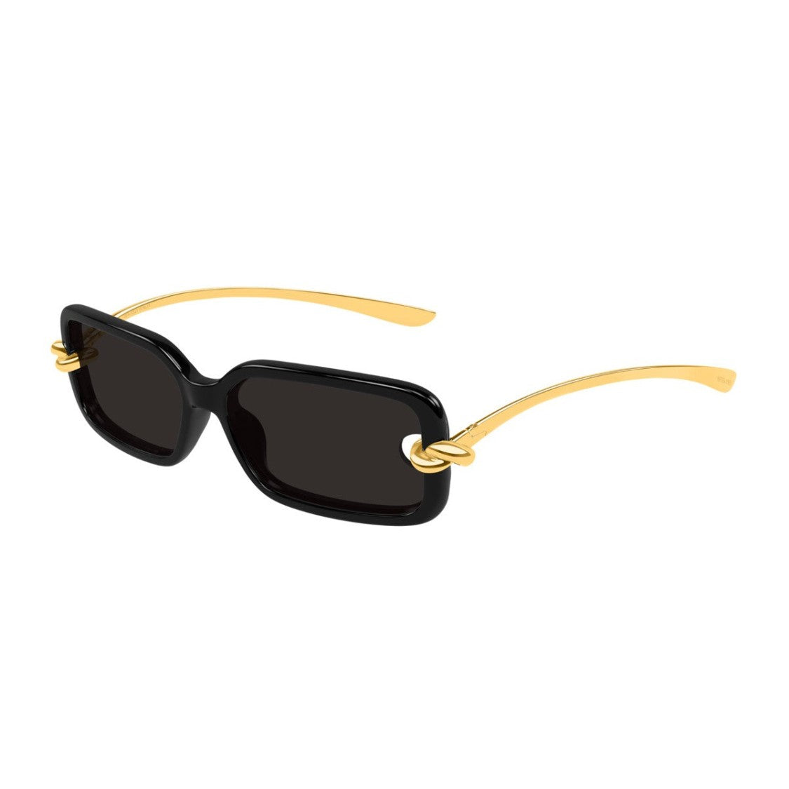 Bottega Veneta Black Linea Signature Icons Bio-Injected Rectangular Sunglasses