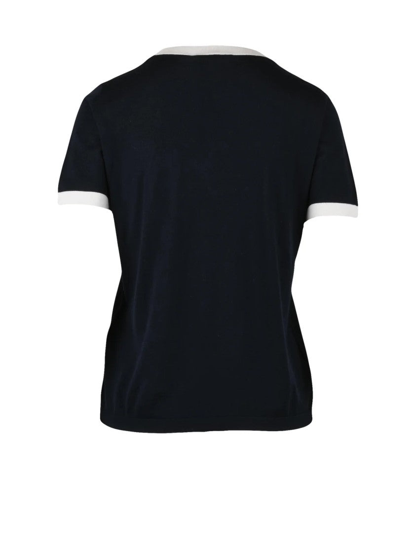 Max Mara Egidio Knit T-Shirt With Contrasting Trim Details