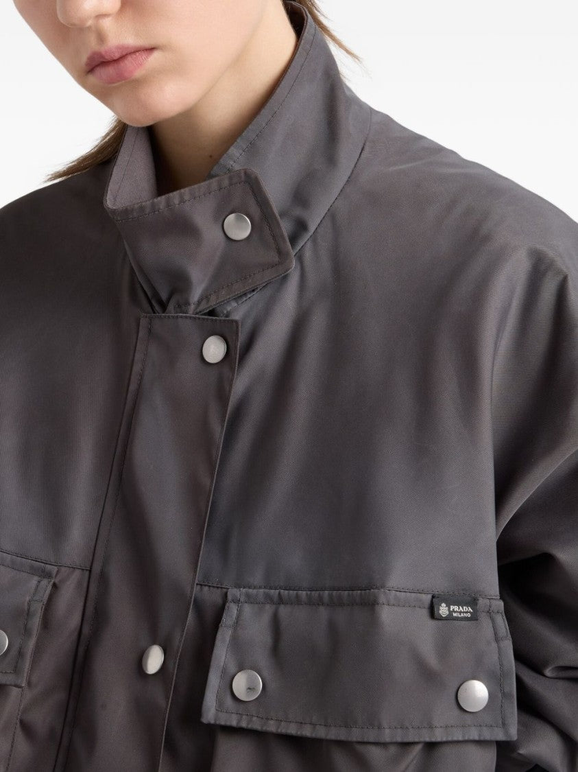 Prada Black Re-Nylon Waterproof Quilted Rain Jacket