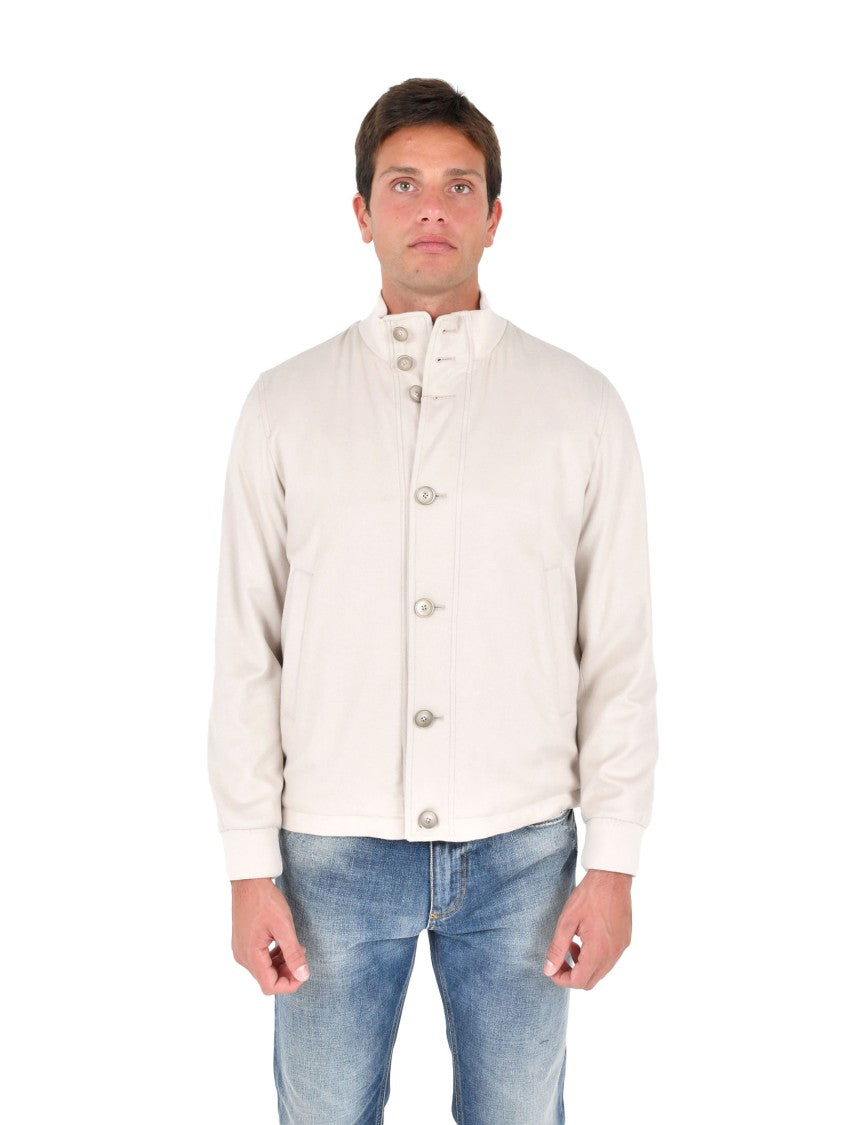 Herno Silk-Cashmere Blend Jacket With High Collar