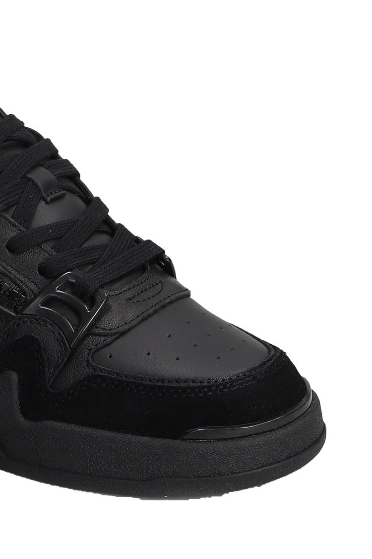 Giuseppe Zanotti Black Side Zip Chunky Sole Leather Low-Top Sneakers