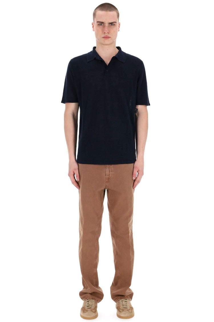 Roberto Collina Short Sleeve Linen Polo