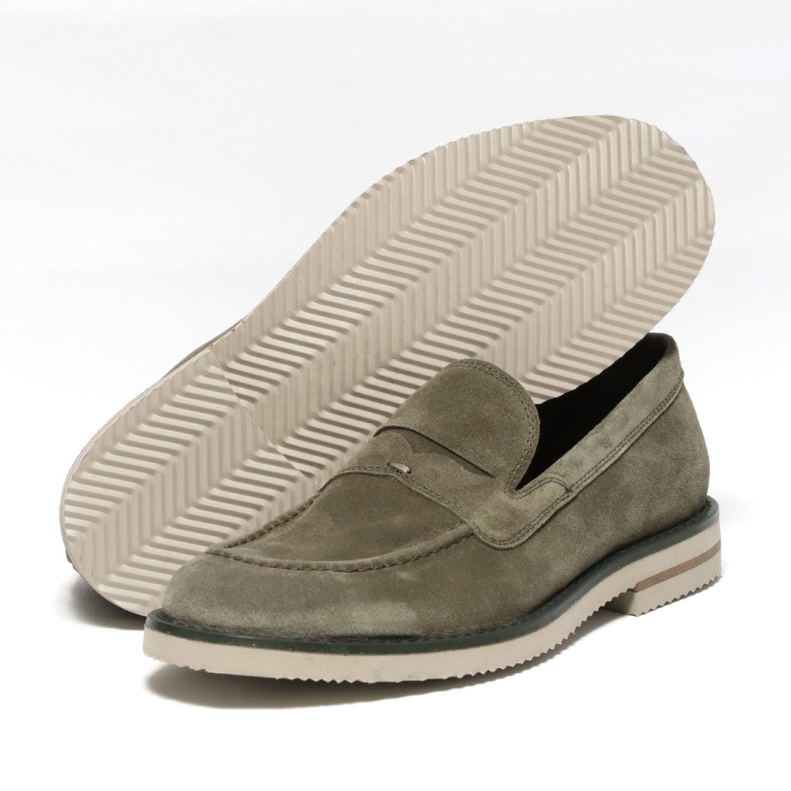 Hundred 100 Green Suede Moccasin