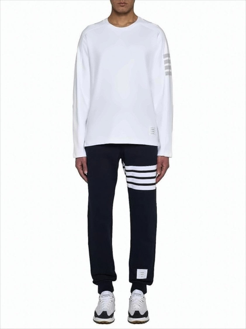 Thom Browne Long-Sleeve T-Shirt With Minimalist Design And Tricolor Detail